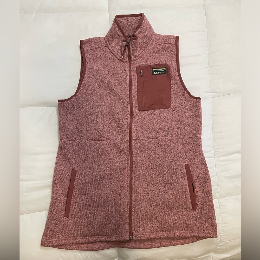 L.L. Bean Pink Heathered Fleece Vest
